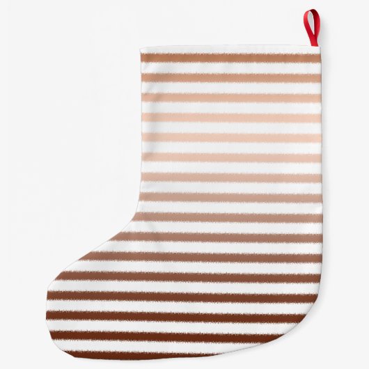 Gouden Bronzen Witte Ombre Stripes Grote Kerstsok (Achterkant)