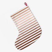 Gouden Bronzen Witte Ombre Stripes Grote Kerstsok (Achterkant (Hangend))