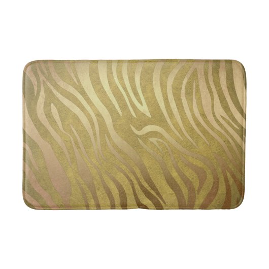 Gouden Bronzen Zebraprint Jungle Safari Glam Badmat (Voorkant)