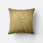 Gouden Bronzen Zebraprint Jungle Safari Glam Kussen (Achterkant)