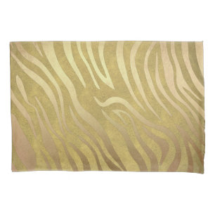 Gouden Bronzen Zebraprint Jungle Safari Glam Kussensloop