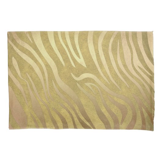 Gouden Bronzen Zebraprint Jungle Safari Glam Kussensloop (Voorkant)