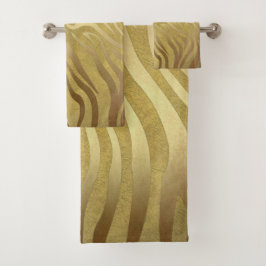 Gouden Bronzen Zebraprint Jungle Safari Glamour Bad Handdoek