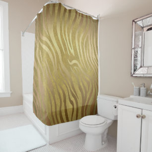 Gouden Bronzen Zebraprint Jungle Safari Glamour Douchegordijn