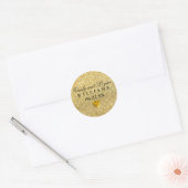 Gouden bruid bruidegom Namen bruiloft Sticker met (Envelop)