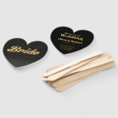 Gouden bruid bruiloft handwaaier (Niet-gemonteerd)