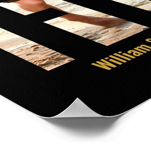 Gouden Bruiloft 2 Foto Modern 50e Verjaardag Poster (Hoek)