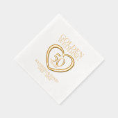 Gouden bruiloft 50 jaar aangepaste verjaardag folie servetten (Rechts)