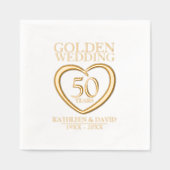 Gouden bruiloft 50 jaar aangepaste verjaardag folie servetten (Voorkant)