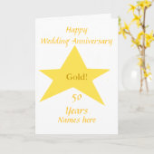 Gouden bruiloft 50 jaar namen voorzijde kaart (Gele Bloem)