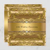 Gouden Bruiloft 50 Jaar Uitnodiging (Voorkant / Achterkant)