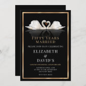 Gouden Bruiloft - 50 Jaar Zwanen Ontwerp Kaart (Voorkant / Achterkant)
