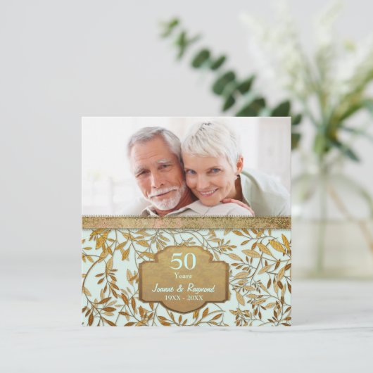 Gouden Bruiloft 50-jarig Huwelijksjubileum Kaart (Staand voorkant)