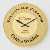 Gouden Bruiloft 50e Verjaardag 50 Jaar Bijenkorf Grote Klok (Voorkant)