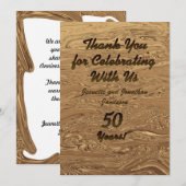 Gouden Bruiloft 50ste Verjaardag Dankbrief Bedankkaart (Voorkant / Achterkant)
