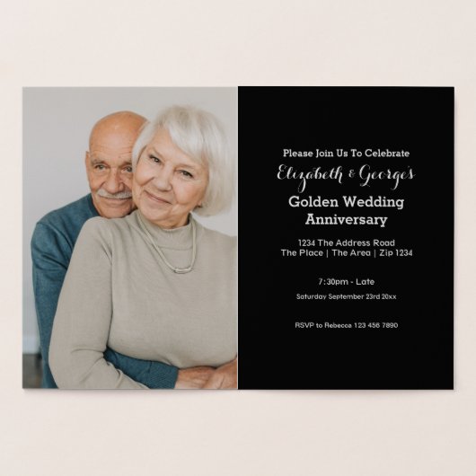 Gouden Bruiloft 50ste Verjaardag Folie Kaarten (Binnen)