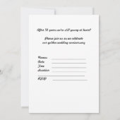 Gouden Bruiloft 50ste Verjaardagsfeest Kaart (Achterkant)