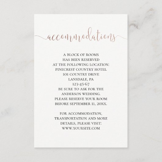 Gouden bruiloft accommodaties. Eenvoudige moderne Informatiekaartje (Voorkant)