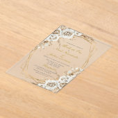 Gouden bruiloft acryl uitnodiging (Laagn)