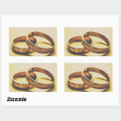 GOUDEN BRUILOFT BANDS BRUILOFT RECHTHOEKIGE STICKER (Vel)