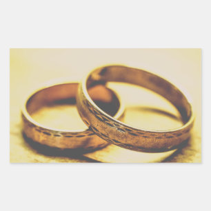 GOUDEN BRUILOFT BANDS BRUILOFT RECHTHOEKIGE STICKER