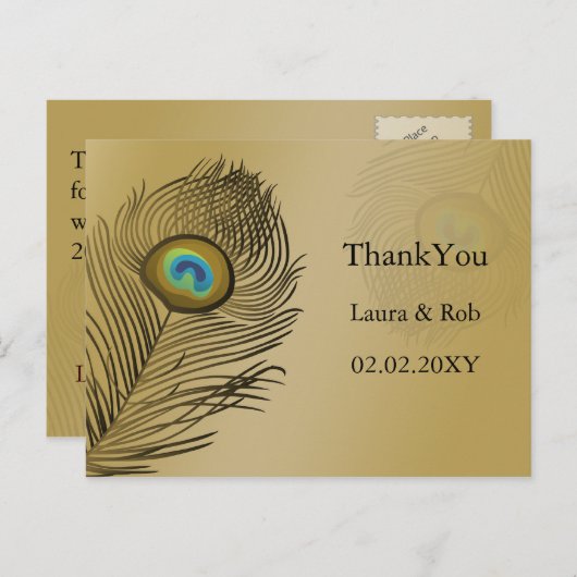 gouden bruiloft bedankt briefkaart (Voorkant / Achterkant)