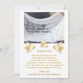 Gouden bruiloft Bedankt Card Butterflies Design