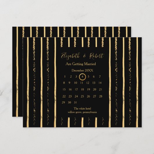 Gouden bruiloft Bewaar de datum Kalender Aankondigingskaart (Voorkant / Achterkant)