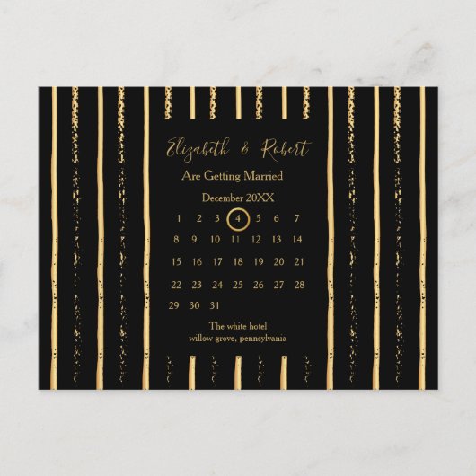 Gouden bruiloft Bewaar de datum Kalender Aankondigingskaart (Voorkant)