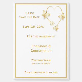 Gouden bruiloft Bewaar de datum Magneet Vlinders