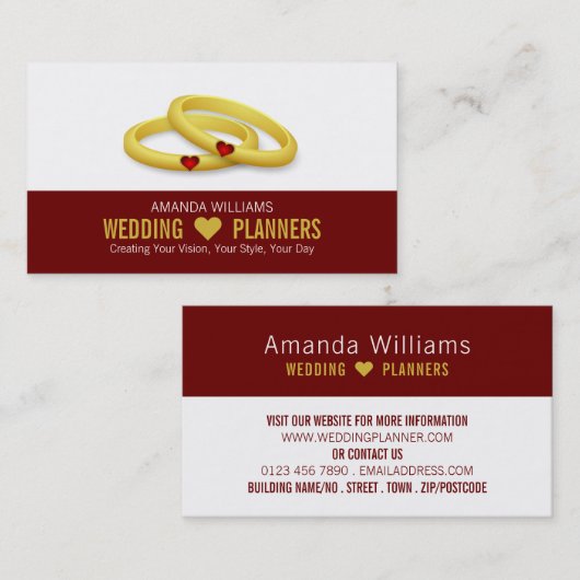 Gouden bruiloft, bruiloft visitekaartje (Voorkant / Achterkant)