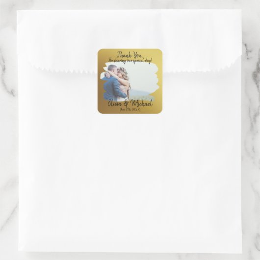 Gouden bruiloft dank u labels (Tas)