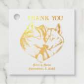 Gouden bruiloft dank u, wolf paar bedankjes labels (Voorkant)
