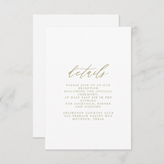 Gouden bruiloft Details Kaart (Voorkant / Achterkant)