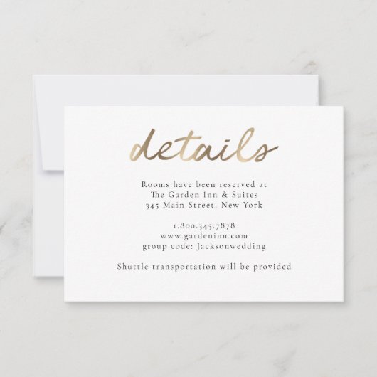 Gouden bruiloft Details Kaart (Voorkant)