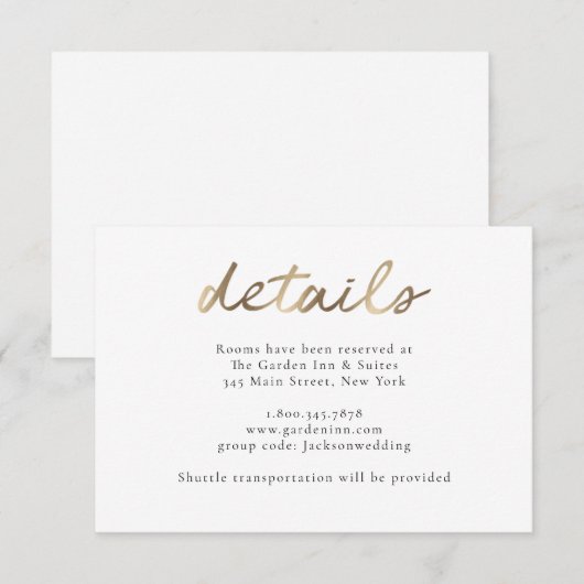 Gouden bruiloft Details Kaart (Voorkant / Achterkant)