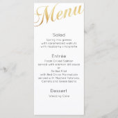 Gouden bruiloft diner menu. Elegante tafeldecorati Menu (Voorkant)