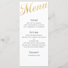 Gouden bruiloft diner menu. Elegante tafeldecorati Menu