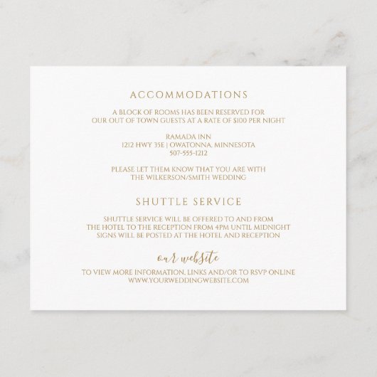 Gouden bruiloft groen Botanische Waterverf Elegant Informatiekaartje (Achterkant)