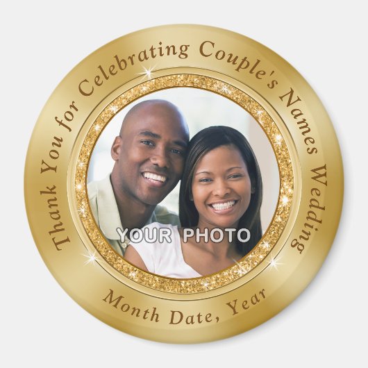 Gouden bruiloft gunsten. Magnet bruiloft gunsten g (Voorkant)