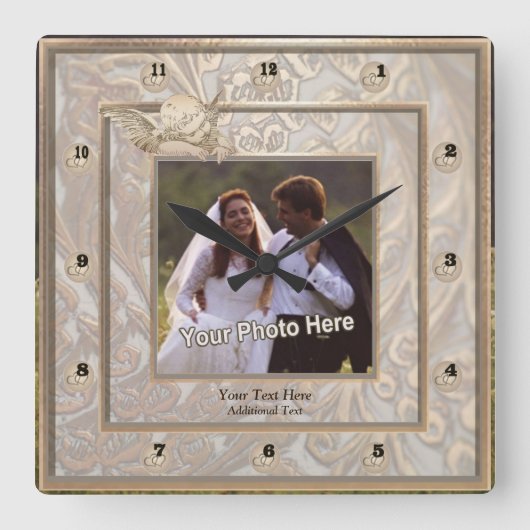 gouden bruiloft - handdoek foto - wandklok (Voorkant)