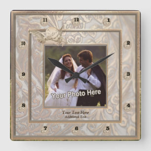  gouden bruiloft - handdoek foto - wandklok