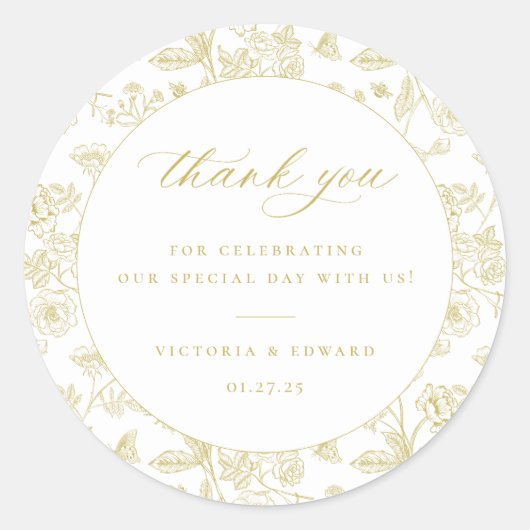 gouden bruiloft Hartelijk dank Ronde Sticker (Voorkant)