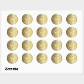 Gouden bruiloft harten en ringen | personaliseren ronde sticker (Vel)