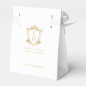 Gouden bruiloft Initialen & bruiloft Floral Crest Bedankdoosjes (Achterkant)