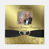 Gouden Bruiloft Jubileum Foto Magneet (Voorkant)