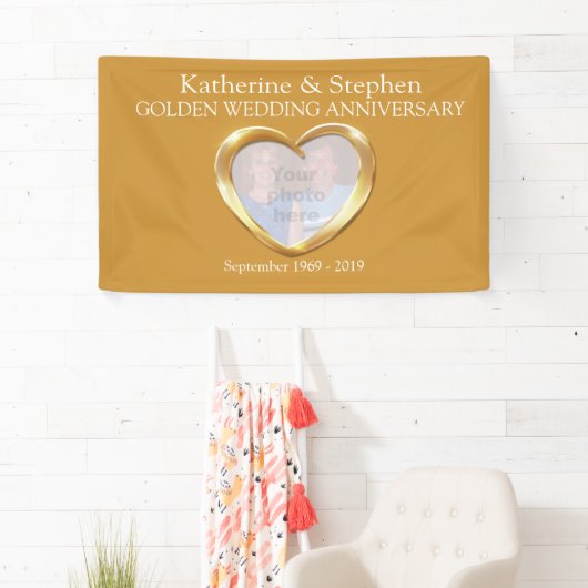 Gouden Bruiloft jubileum hart foto banner (Insitu)