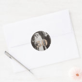 Gouden Bruiloft Jubileum Toen & Nu 50 jaar Ronde Sticker (Envelop)