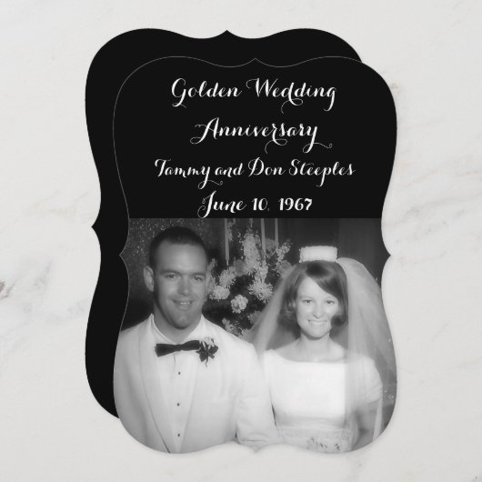 Gouden Bruiloft Kaart (Voorkant / Achterkant)