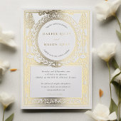  gouden bruiloft  laurierontwerp folie uitnodiging
